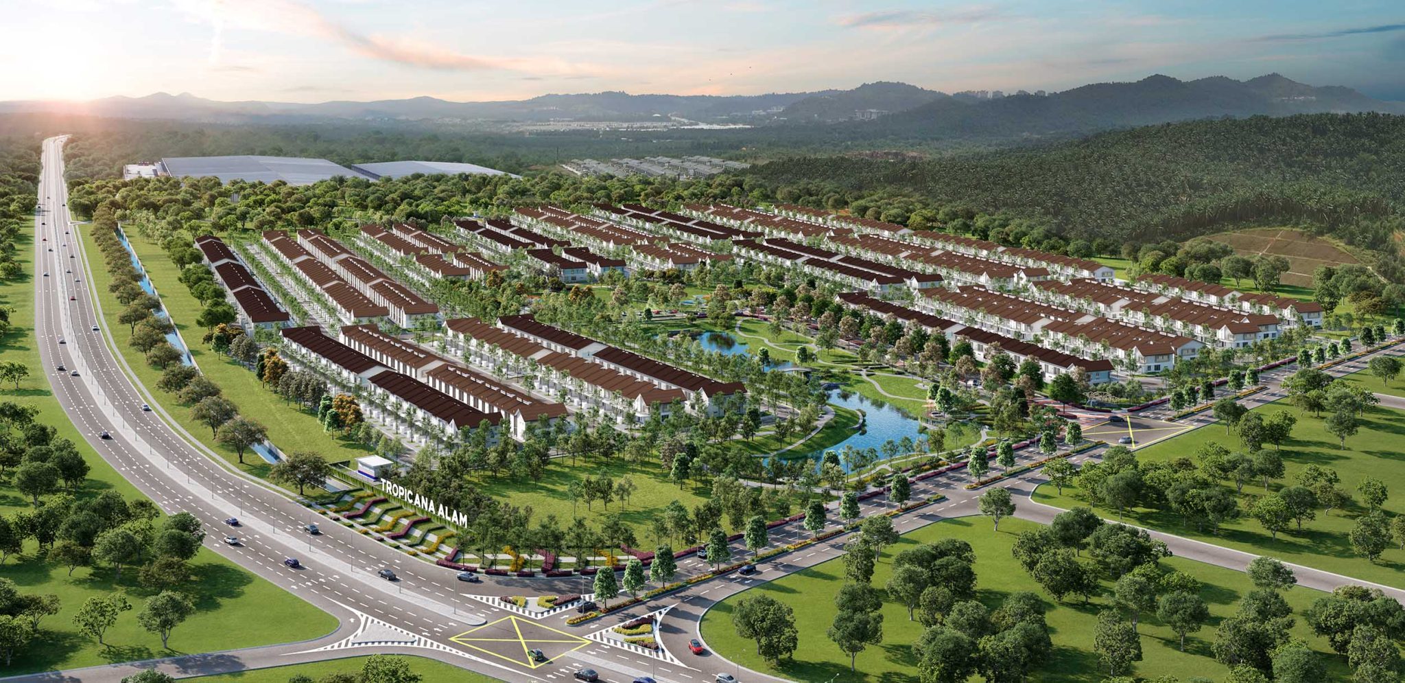 Aerial view of AVISA Residences and Tropicana Alam township